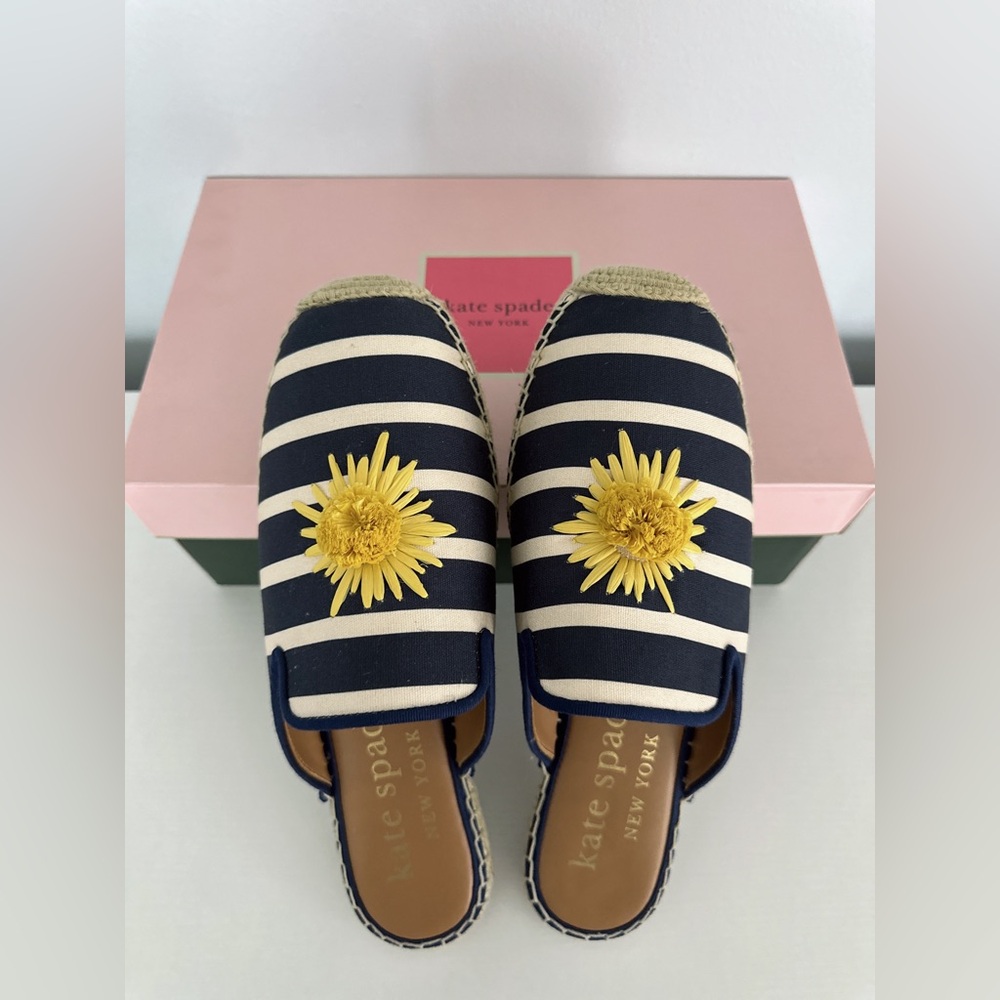 Kate Spade Solero Striped Sunflower Espadrilles, US 8